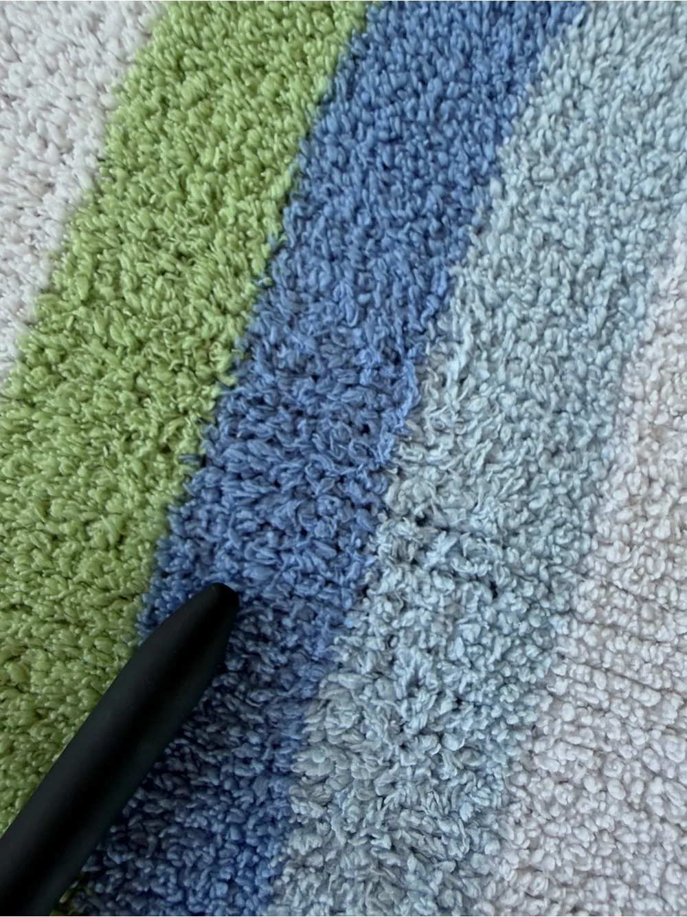Y2K Carter’s Just One Year Striped Chenille Knit Baby Blanket Blue Green 31x36